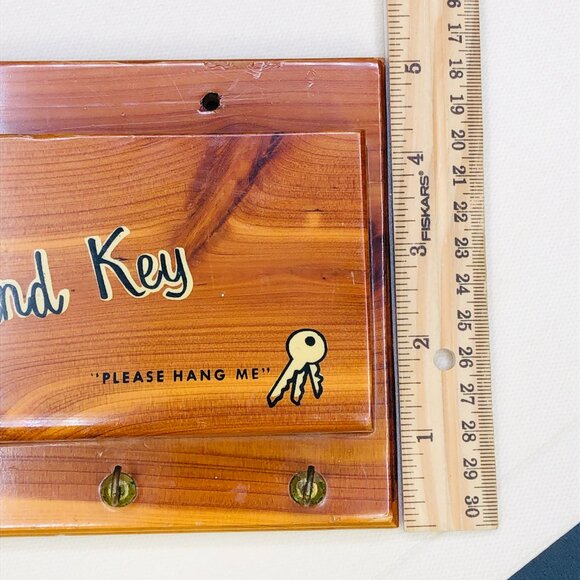 Vintage Wooden Mail & Key Hooks Wall Pocket: Mid-Century Lake George Souvenir - Picture 9 of 12